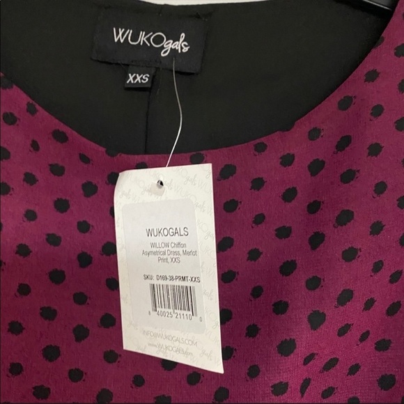 Wukogals | Willow Chiffon Asymmetric Dress Dot XXS - Picture 9 of 13